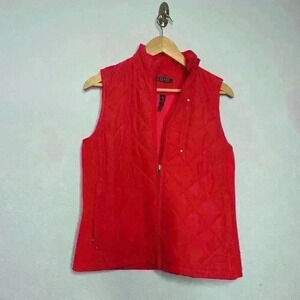 Lauren Ralph Lauren black label zip up vest size S women’s reddish color